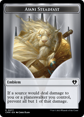 Ajani Steadfast Emblem // Wizard Double-Sided Token [Commander Masters Tokens] | Card Citadel