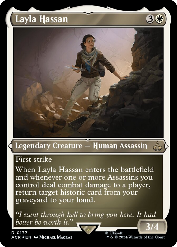 Layla Hassan (Foil Etched) [Assassin's Creed] | Card Citadel