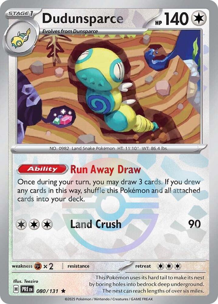 Dudunsparce (080/131) (Poke Ball Pattern) [Scarlet & Violet: Prismatic Evolutions] | Card Citadel