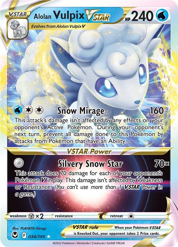 Alolan Vulpix VSTAR (034/195) [Sword & Shield: Silver Tempest] | Card Citadel