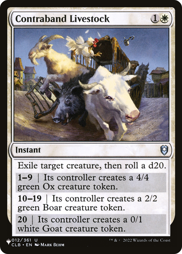 Contraband Livestock [The List Reprints] | Card Citadel