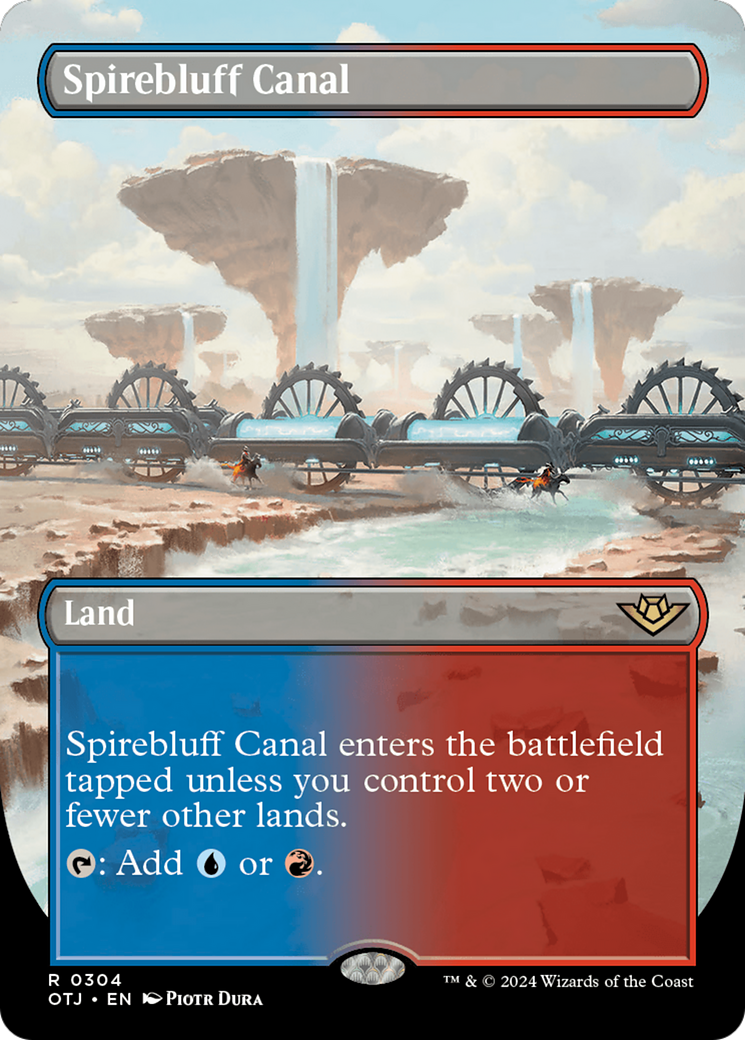 Spirebluff Canal (Borderless) [Outlaws of Thunder Junction] | Card Citadel