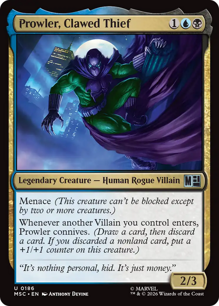 Prowler, Clawed Thief (Surge Foil) [Marvel Super Heroes] | Card Citadel