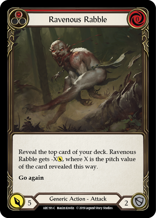 Ravenous Rabble (Red) [ARC191-C] (Arcane Rising)  1st Edition Rainbow Foil | Card Citadel
