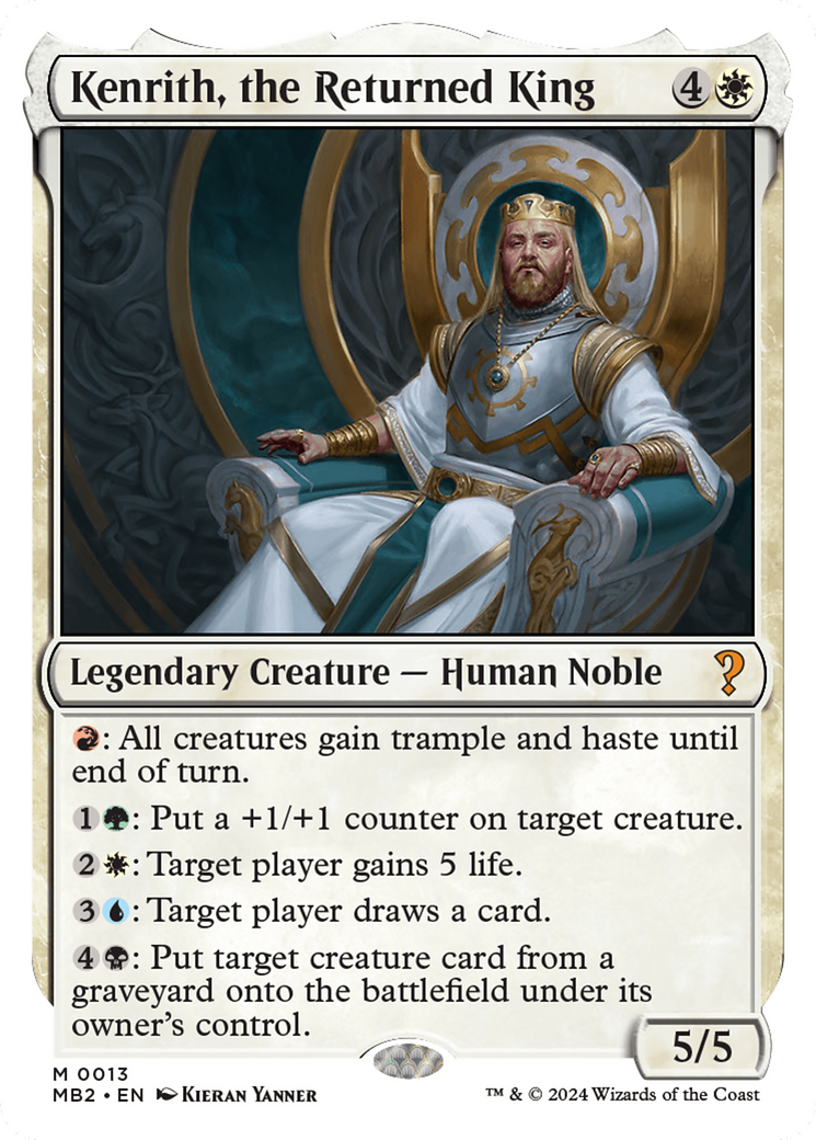 Kenrith, the Returned King (White Border) [Mystery Booster 2] | Card Citadel