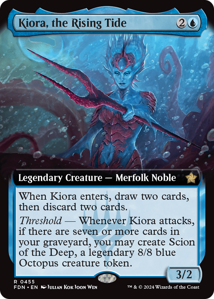 Kiora, the Rising Tide (Extended Art) [Foundations] | Card Citadel