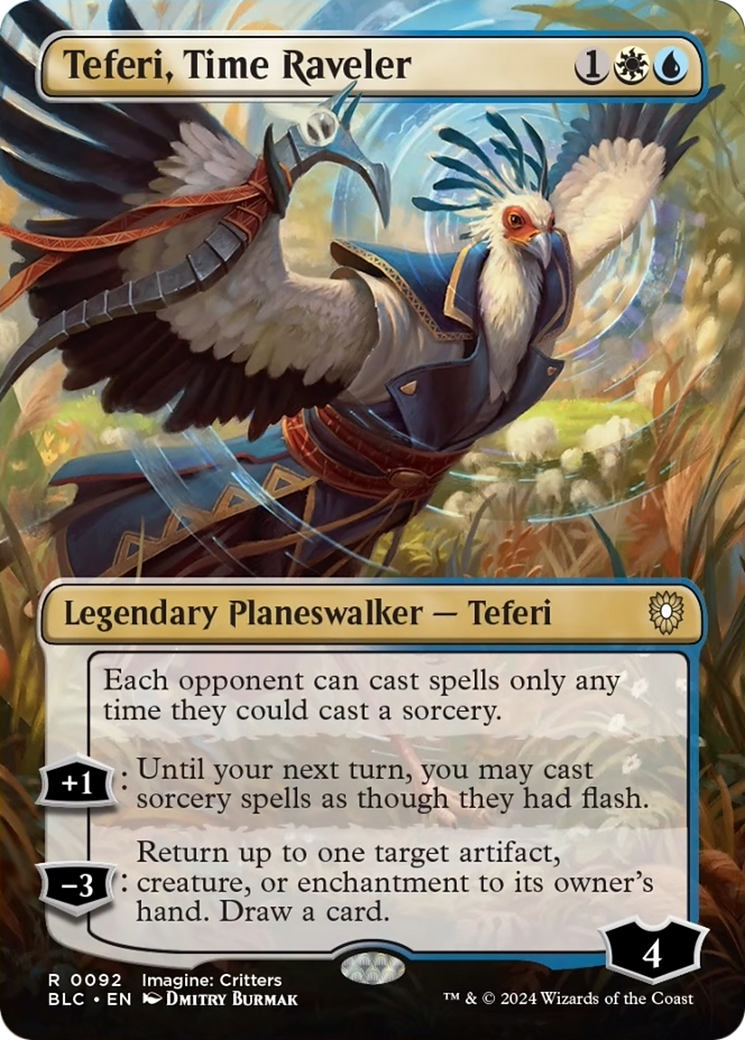 Teferi, Time Raveler (Borderless) [Bloomburrow Commander] | Card Citadel