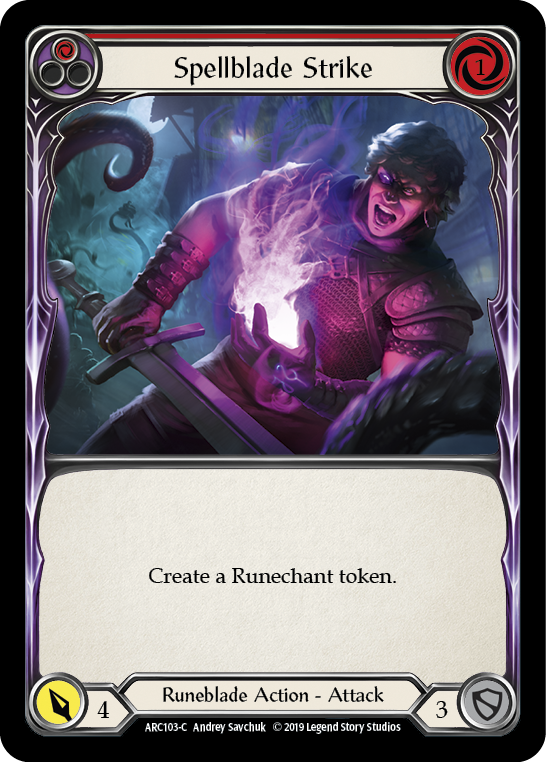 Spellblade Strike (Red) [ARC103-C] (Arcane Rising)  1st Edition Rainbow Foil | Card Citadel