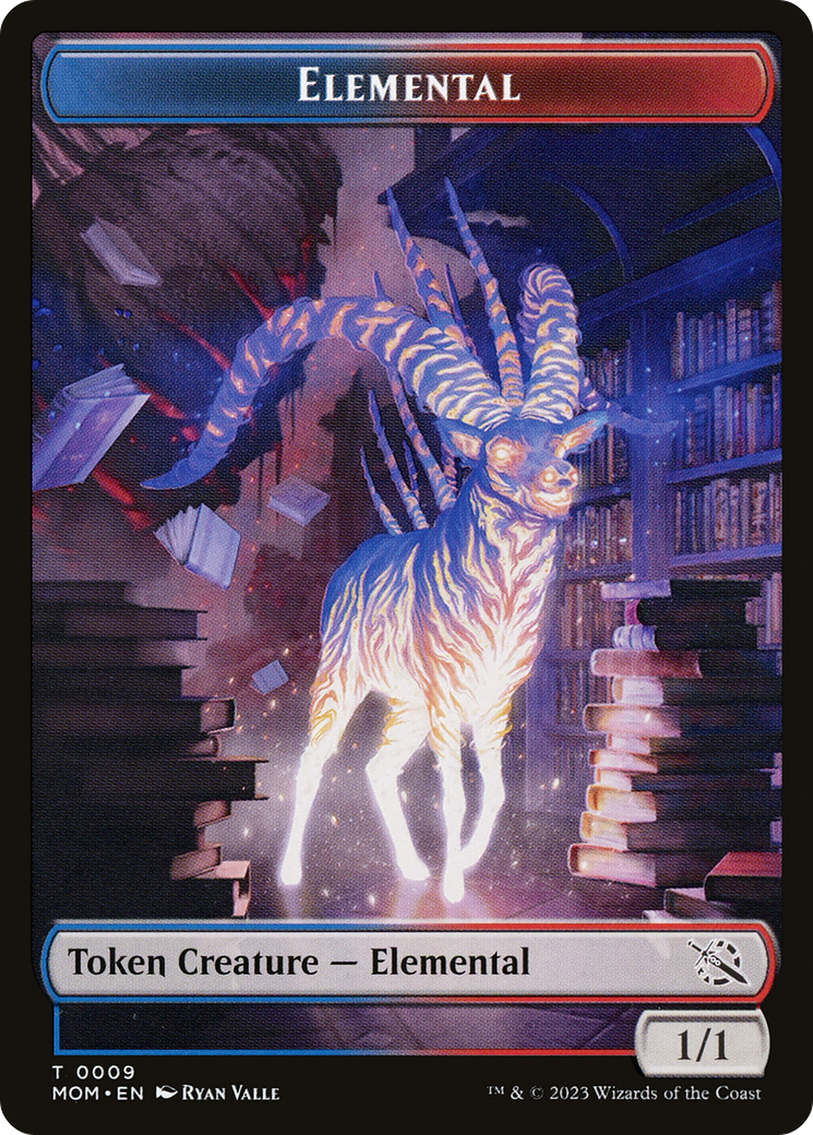 Elemental (09) // Dinosaur Double-Sided Token [March of the Machine Tokens] | Card Citadel