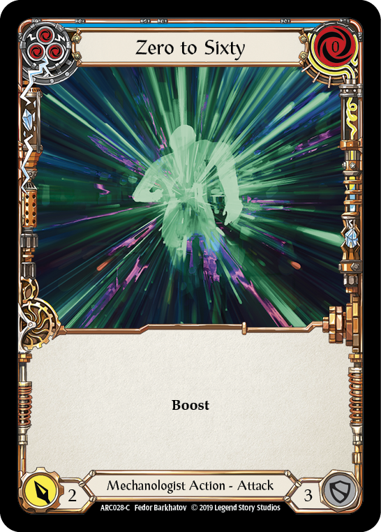 Zero to Sixty (Blue) [ARC028-C] (Arcane Rising)  1st Edition Rainbow Foil | Card Citadel