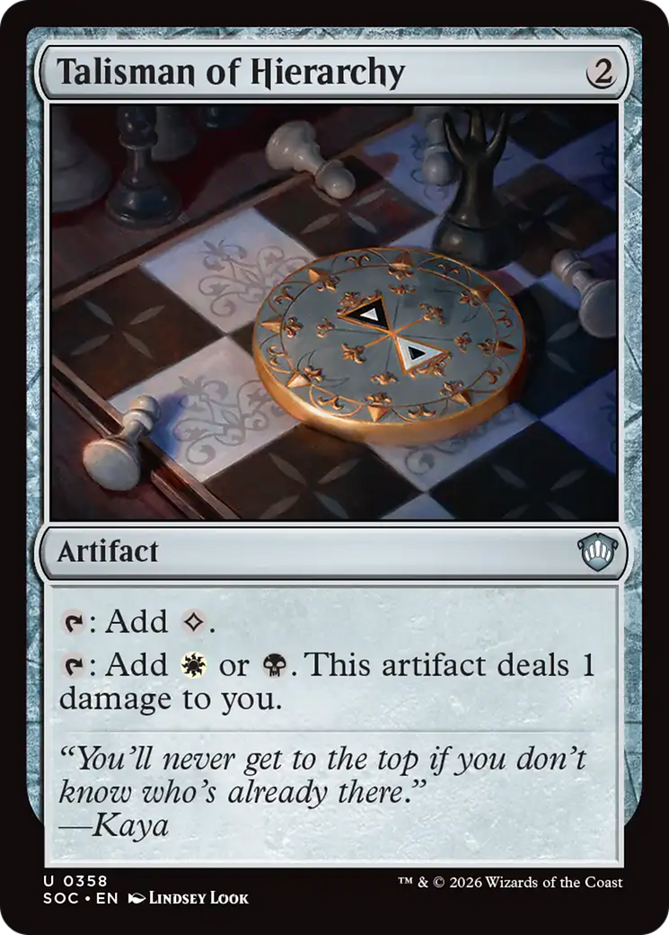 Talisman of Hierarchy [Secrets of Strixhaven Commander] | Card Citadel
