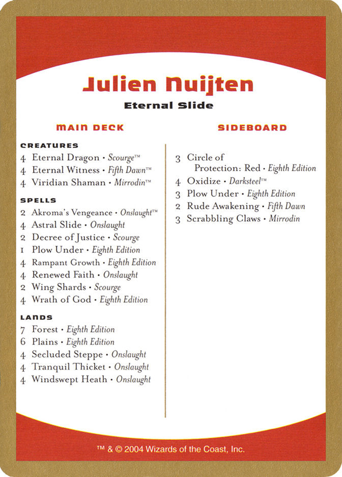 Julien Nuijten Decklist [World Championship Decks 2004] | Card Citadel