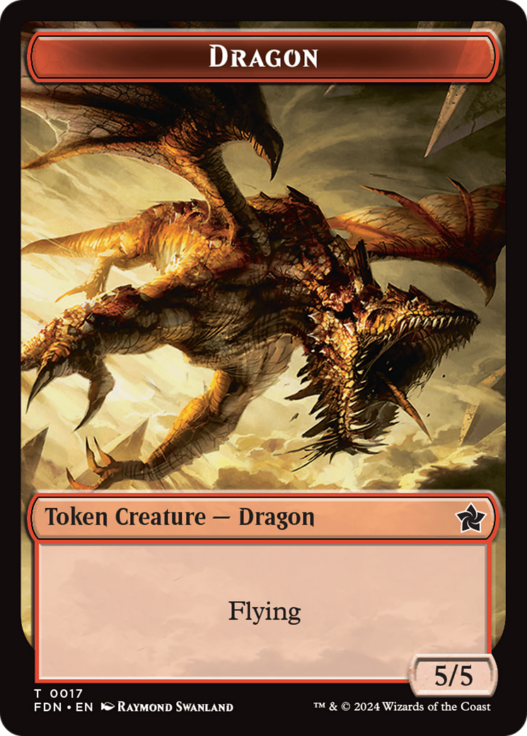 Dragon (0016) // Dragon (0017) Doubled-Sided Token [Foundations Tokens] | Card Citadel