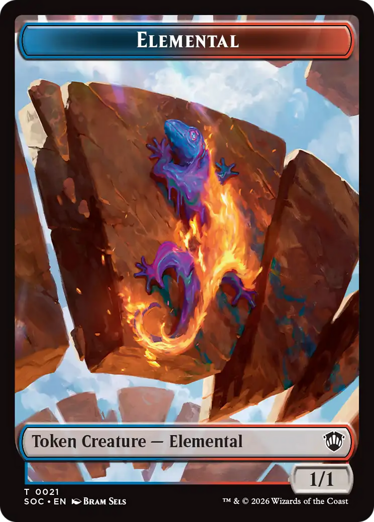 Elemental (0021) // Phyrexian Myr Double-Sided Token [Secrets of Strixhaven Commander Tokens] | Card Citadel