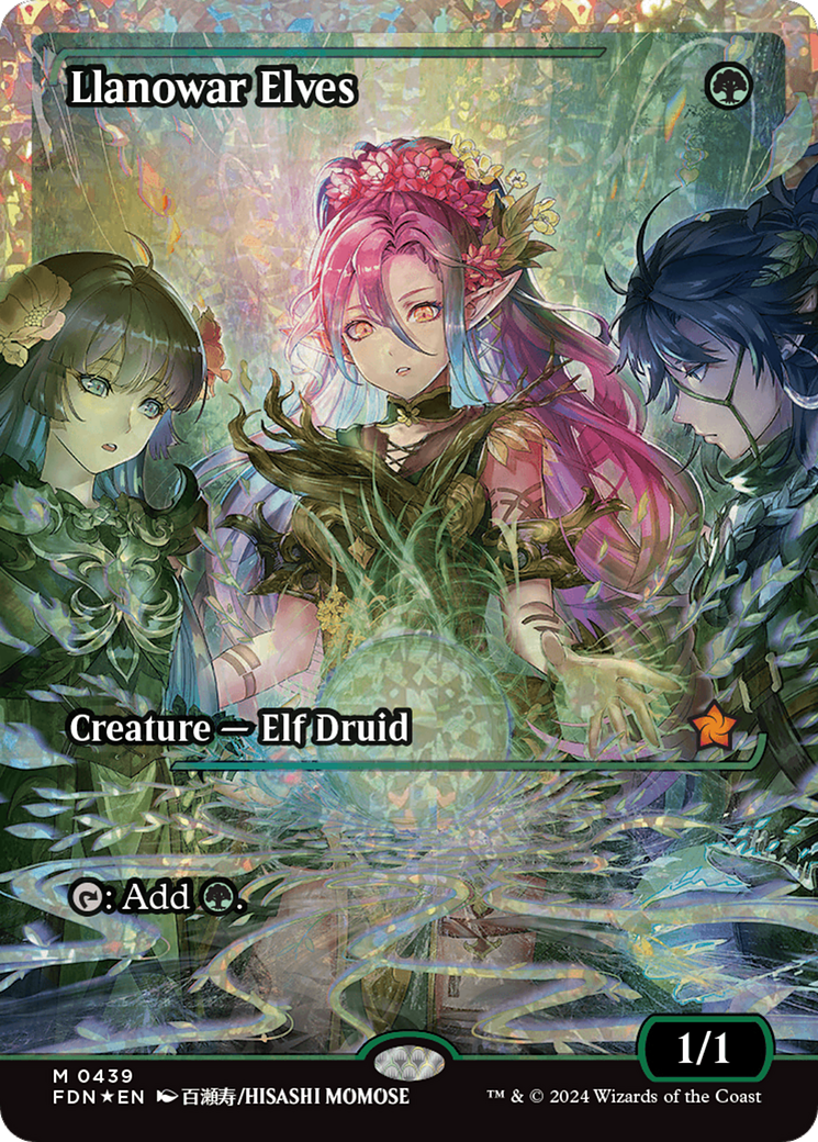 Llanowar Elves (Showcase) (Fracture Foil) [Foundations] | Card Citadel