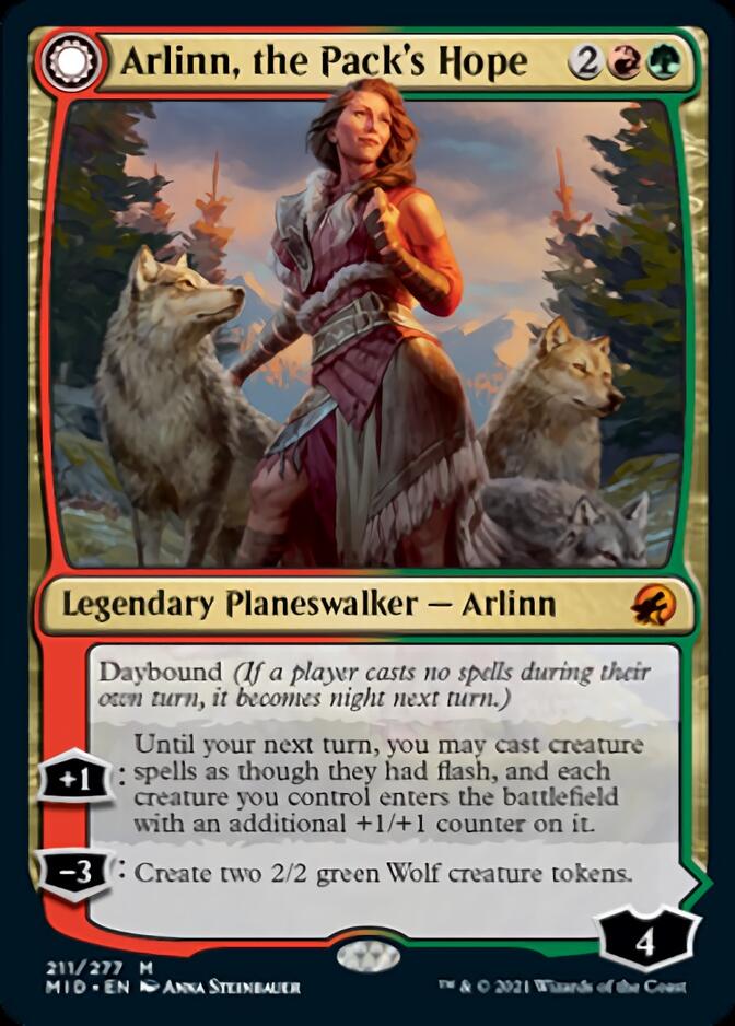 Arlinn, the Pack's Hope // Arlinn, the Moon's Fury [Innistrad: Midnight Hunt] | Card Citadel