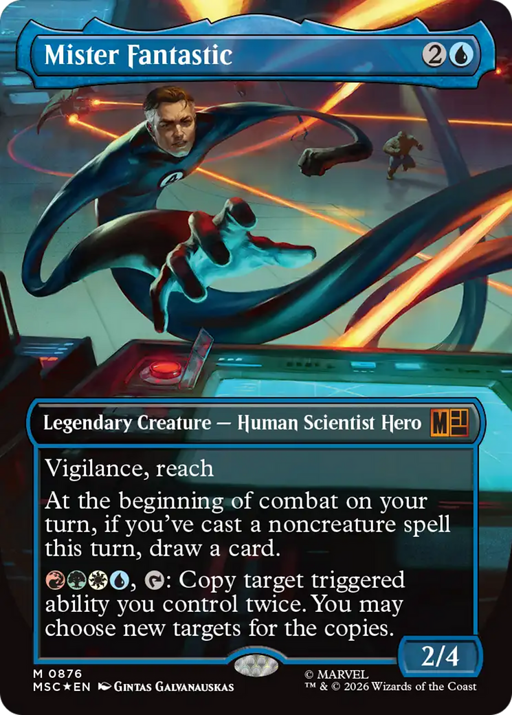 Mister Fantastic (Borderless) (Surge Foil) [Marvel Super Heroes Commander] | Card Citadel