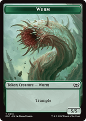 Wurm (0019) // Manifest Double-Sided Token [Duskmourn: House of Horror Commander Tokens] | Card Citadel