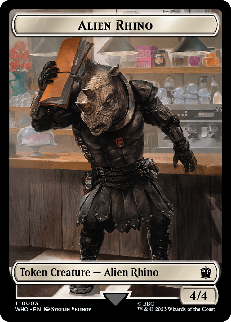 Alien Rhino // Alien Salamander Double-Sided Token (Surge Foil) [Doctor Who Tokens] | Card Citadel