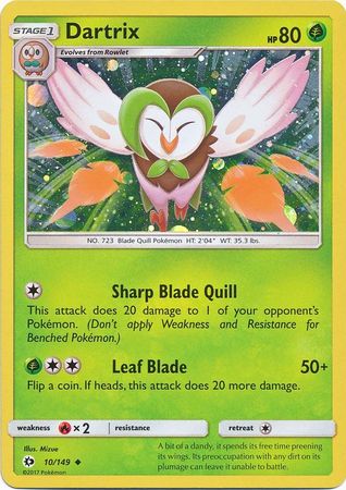 Dartrix (10/149) (Cosmos Holo) [Sun & Moon: Base Set] | Card Citadel