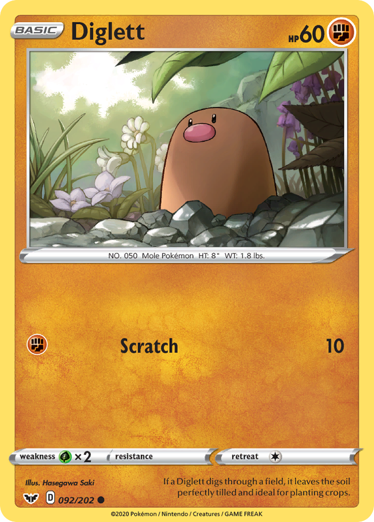 Diglett (092/202) [Sword & Shield: Base Set] | Card Citadel