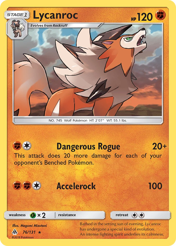 Lycanroc (76/131) (Theme Deck Exclusive) [Sun & Moon: Forbidden Light] | Card Citadel