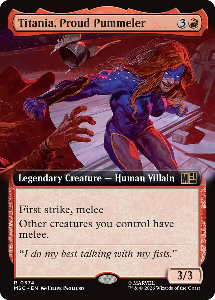 Titania, Proud Pummeler (Extended Art) [Marvel Super Heroes Commander] | Card Citadel