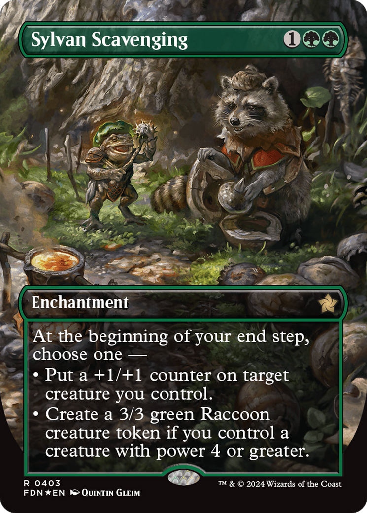 Sylvan Scavenging (Borderless) (Mana Foil) [Foundations] | Card Citadel