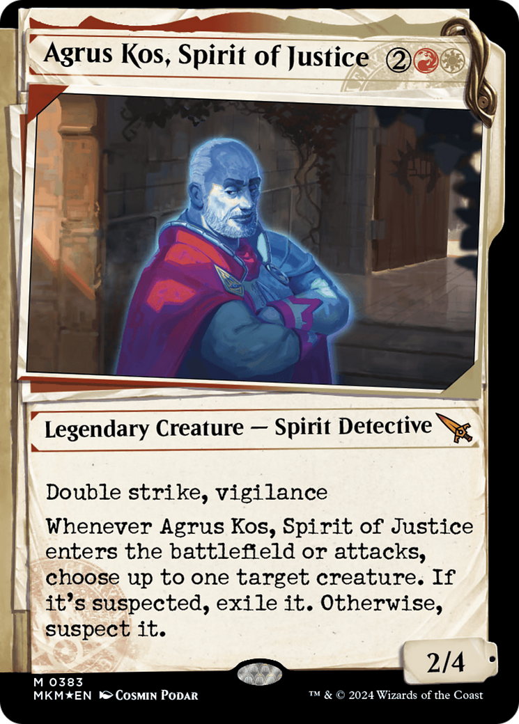 Agrus Kos, Spirit of Justice (Showcase) (Invisible Ink) [Murders at Karlov Manor] | Card Citadel