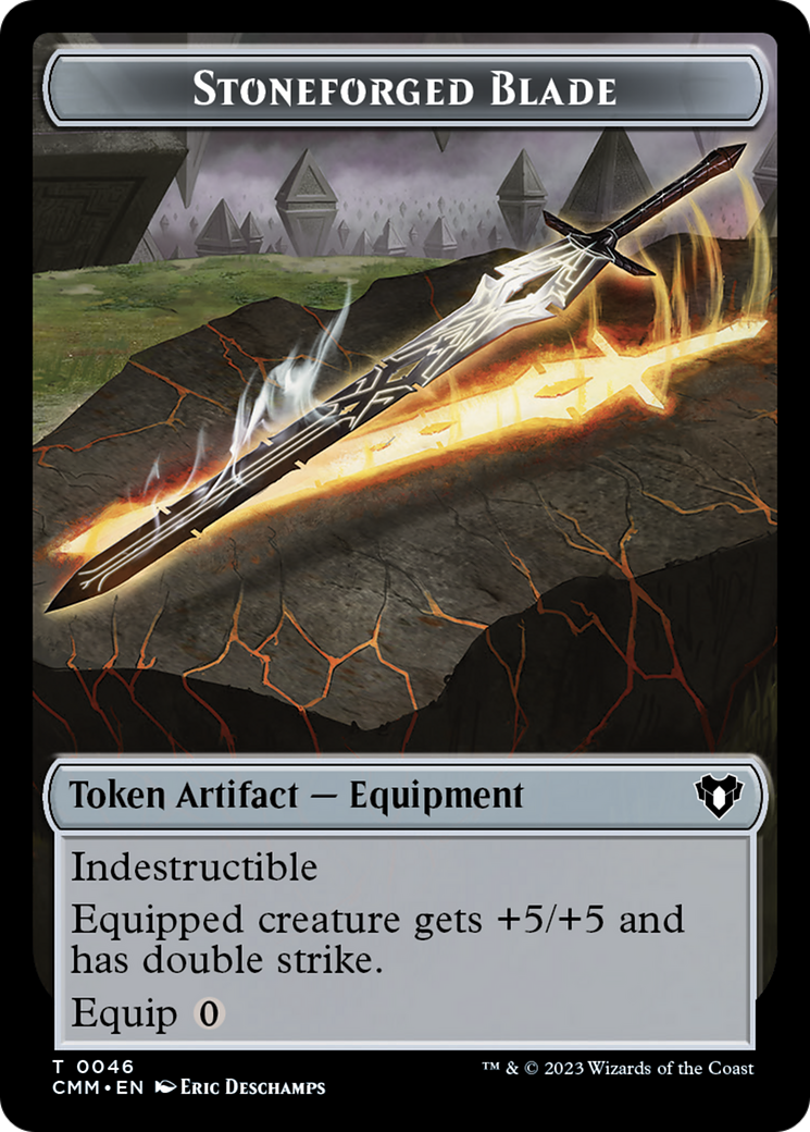 Servo // Stoneforged Blade Double-Sided Token [Commander Masters Tokens] | Card Citadel