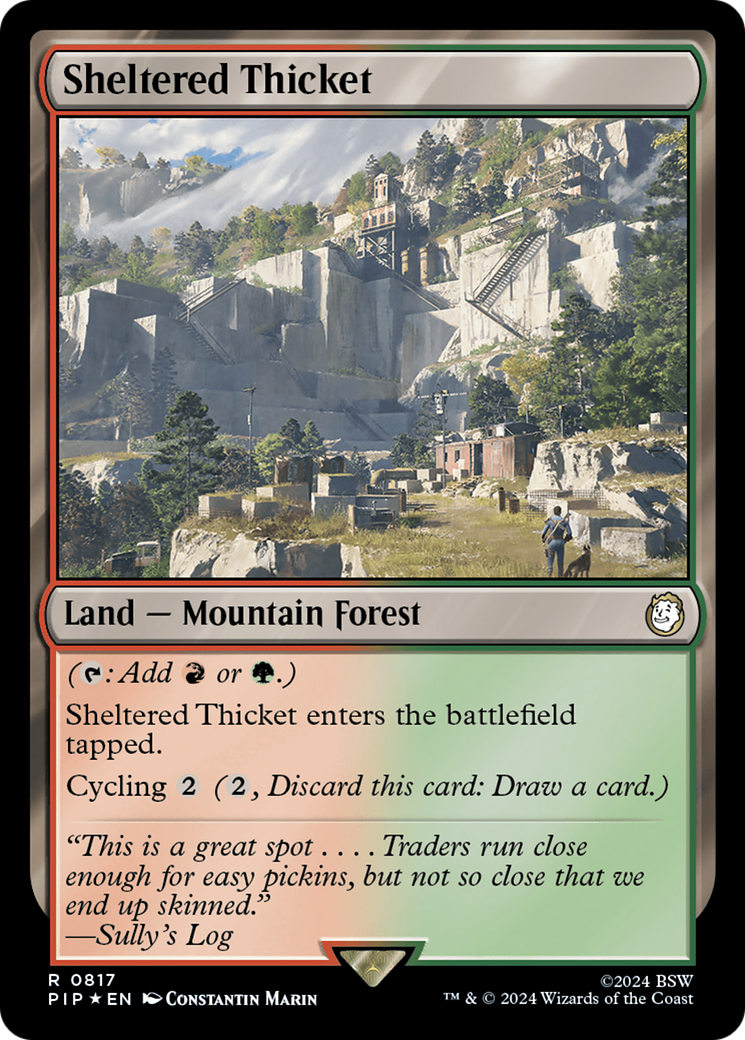 Sheltered Thicket (Surge Foil) [Fallout] | Card Citadel