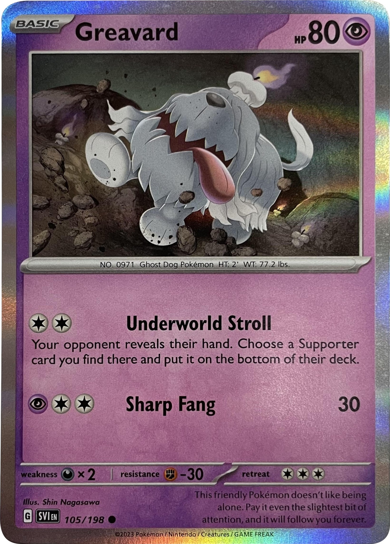 Greavard (105/198) (Mirage Holo) [Scarlet & Violet: Base Set] | Card Citadel