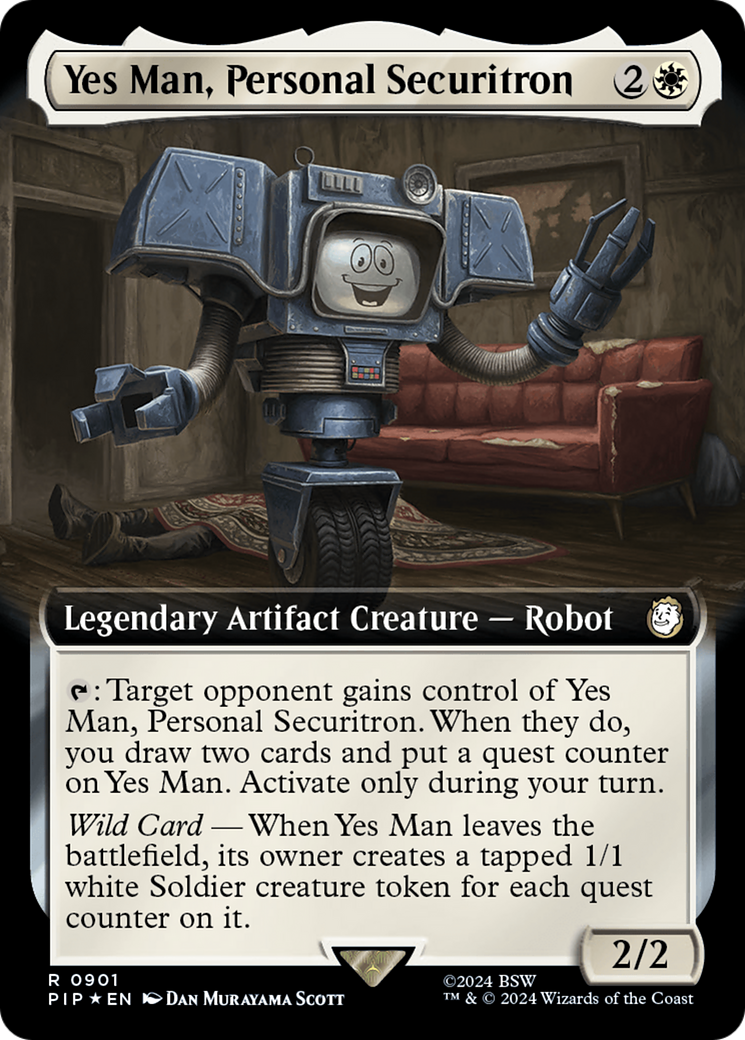 Yes Man, Personal Securitron (Extended Art) (Surge Foil) [Fallout] | Card Citadel