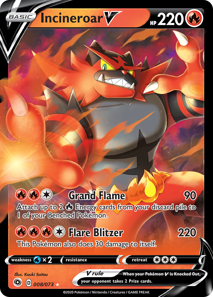 Incineroar V (008/073) [Sword & Shield: Champion's Path] | Card Citadel