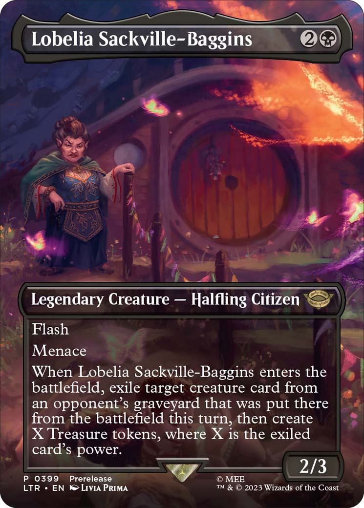 Lobelia Sackville-Baggins (Borderless Alternate Art) [The Lord of the Rings: Tales of Middle-Earth] | Card Citadel