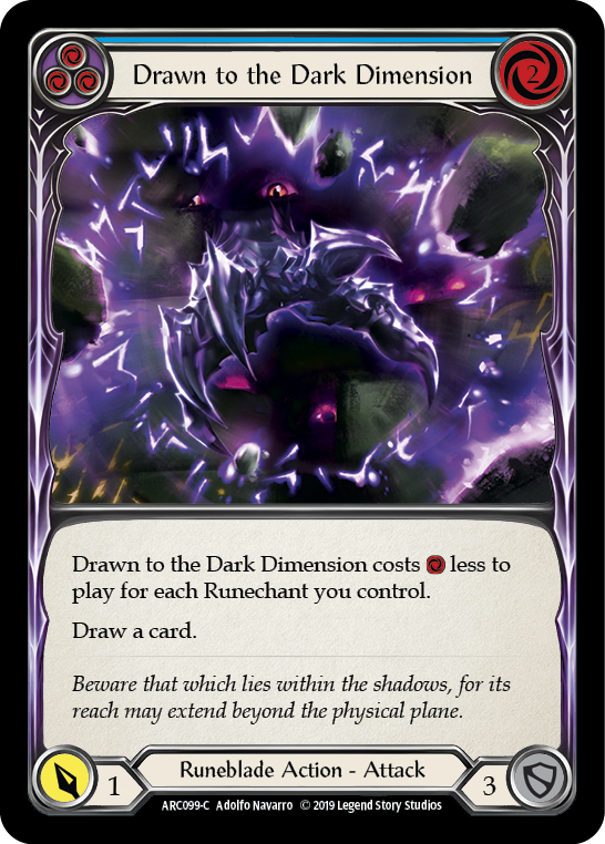 Drawn to the Dark Dimension (Blue) [ARC099-C] (Arcane Rising)  1st Edition Rainbow Foil | Card Citadel