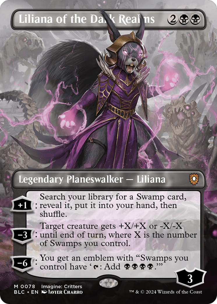 Liliana of the Dark Realms (Borderless) [Bloomburrow Commander] | Card Citadel