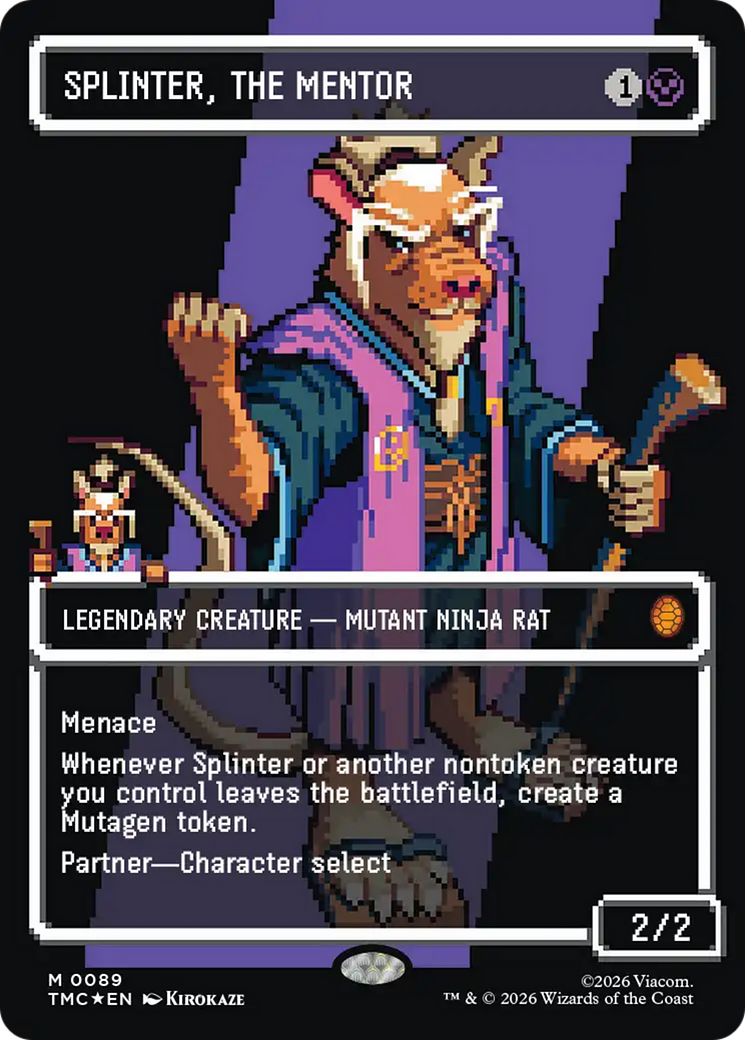 Splinter, the Mentor (0089) (Borderless) (Surge Foil) [Teenage Mutant Ninja Turtles Commander] | Card Citadel