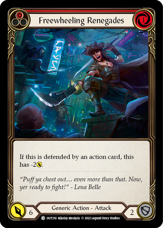 Freewheeling Renegades (Red) [OUT210] (Outsiders)  Rainbow Foil | Card Citadel