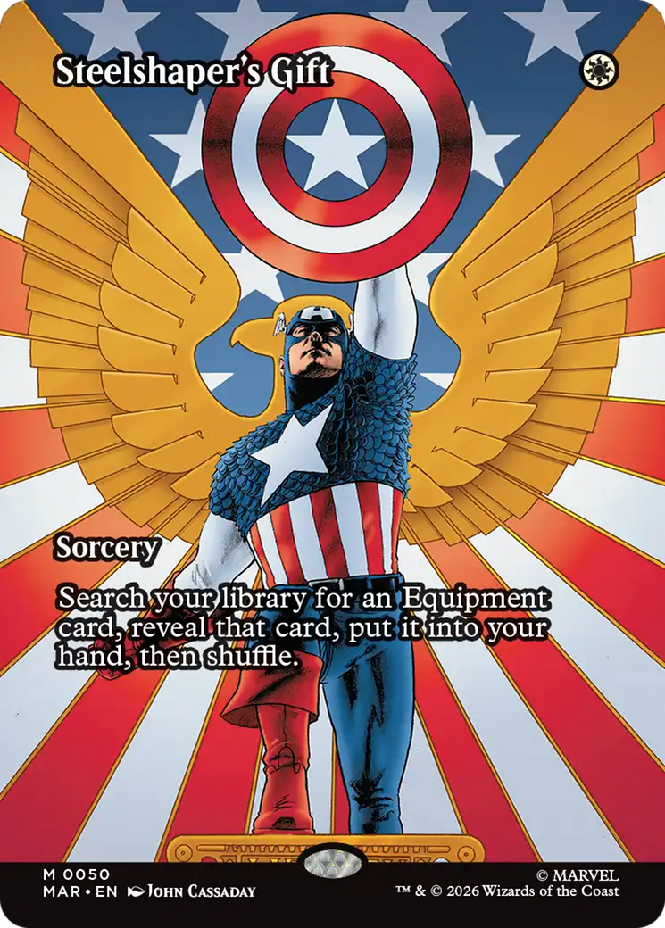 Steelshaper's Gift (Borderless) [Marvel Universe: Eternal-Legal] | Card Citadel