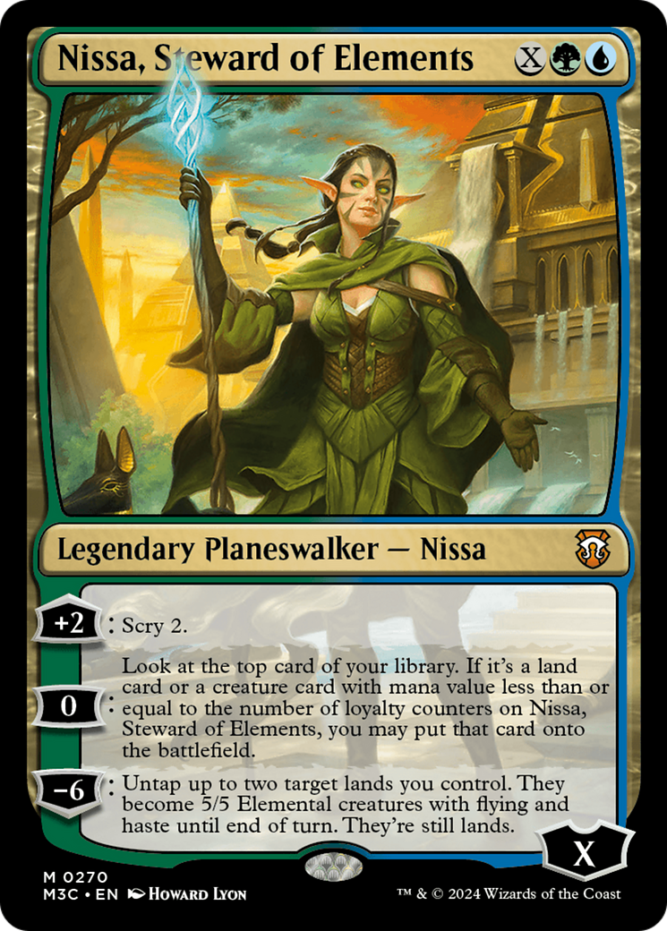 Nissa, Steward of Elements (Ripple Foil) [Modern Horizons 3 Commander] | Card Citadel