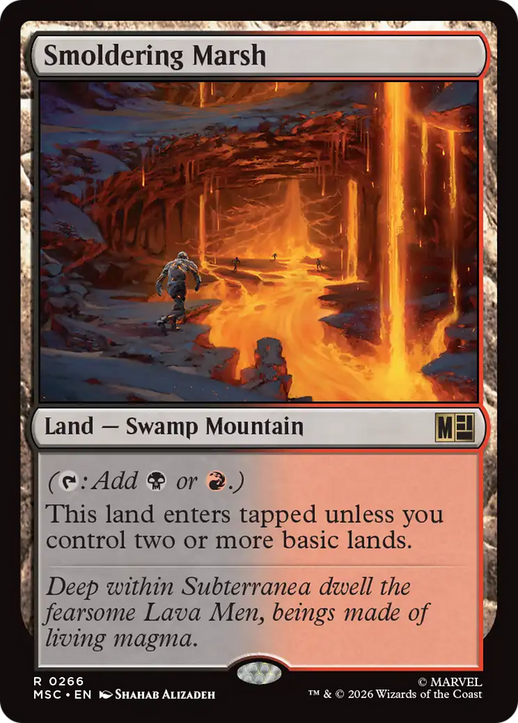 Smoldering Marsh (Surge Foil) [Marvel Super Heroes Commander] | Card Citadel
