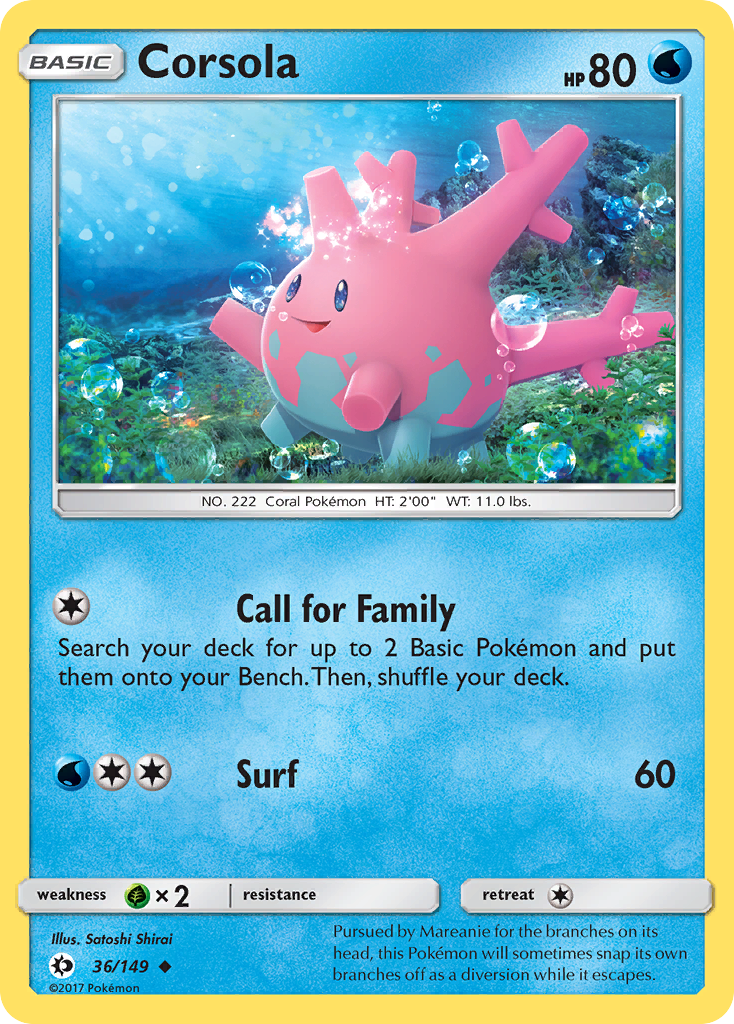 Corsola (36/149) [Sun & Moon: Base Set] | Card Citadel