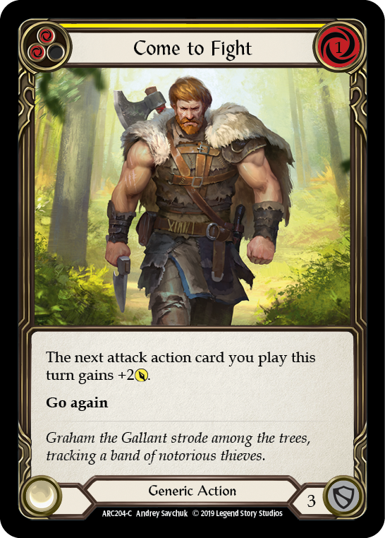 Come to Fight (Yellow) [ARC204-C] (Arcane Rising)  1st Edition Normal | Card Citadel