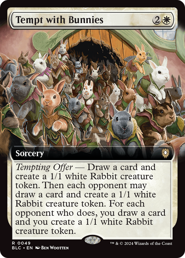 Tempt with Bunnies (Extended Art) [Bloomburrow Commander] | Card Citadel