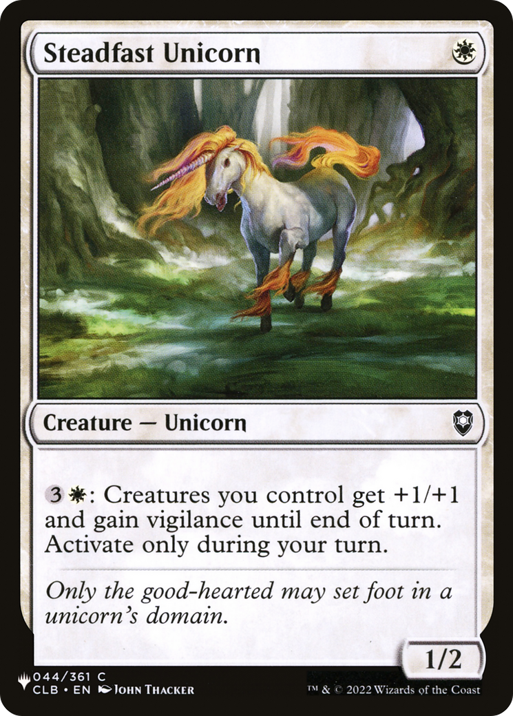 Steadfast Unicorn [The List Reprints] | Card Citadel