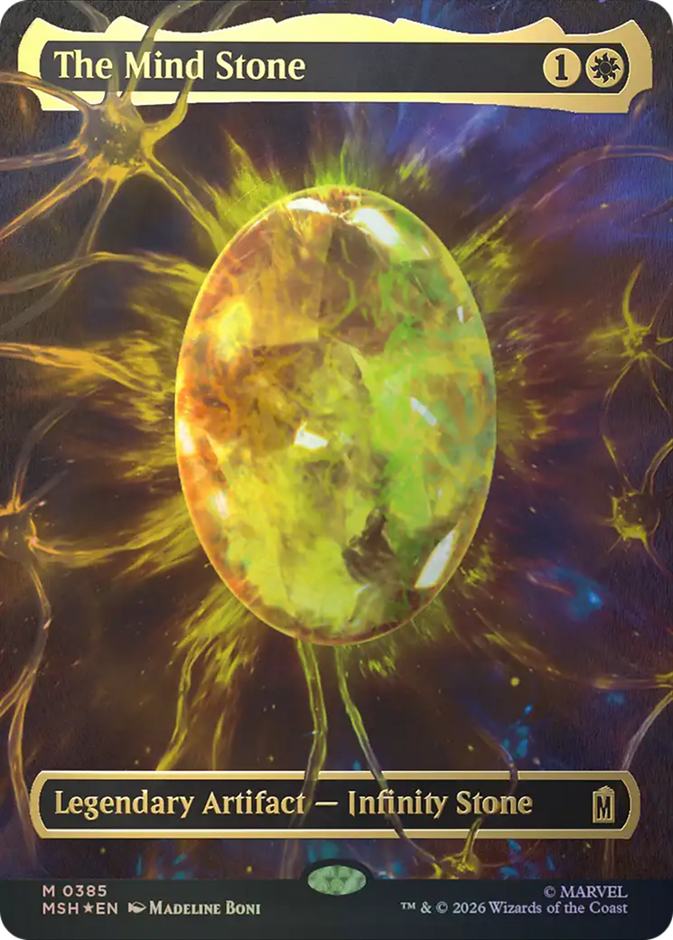 The Mind Stone (Borderless) (Cosmic Foil) [Marvel Super Heroes] | Card Citadel