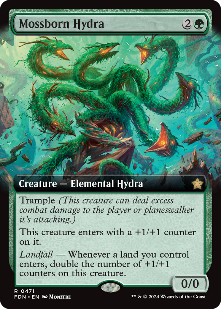 Mossborn Hydra (Extended Art) [Foundations] | Card Citadel