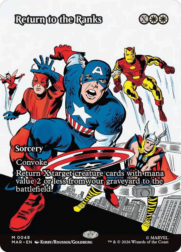 Return to the Ranks (Borderless) [Marvel Universe: Eternal-Legal] | Card Citadel