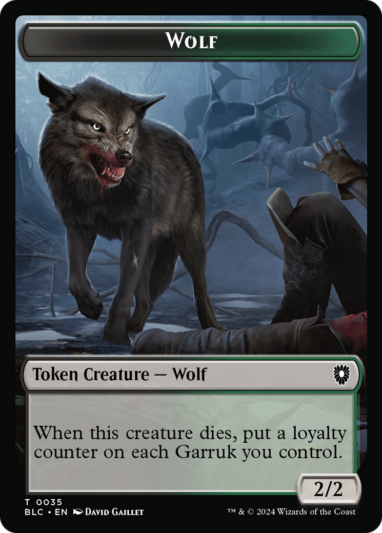 Human Soldier // Wolf (035) Double-Sided Token [Bloomburrow Commander Tokens] | Card Citadel